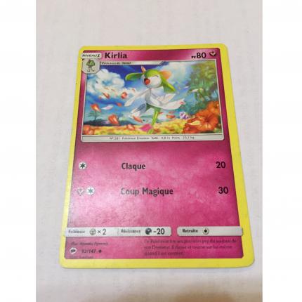 92/147 - Carte pokémon kirlia 92/147 peu commune soleil & lune ombres ardentes