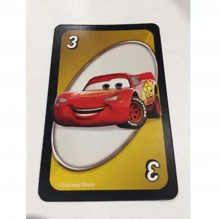 CARTE JAUNE NUMÉRO 3 MCQUEEN UNO DISNEY PIXAR CARS 3 MATTEL GAMES