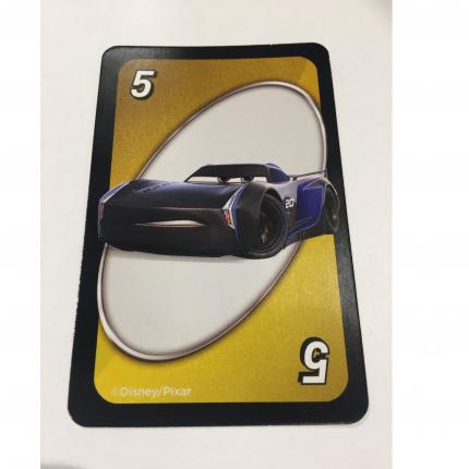 CARTE JAUNE NUMÉRO 5 JACKSON UNO DISNEY PIXAR CARS 3 MATTEL GAMES