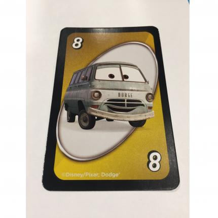 CARTE JAUNE NUMÉRO 8 DUSTY UNO DISNEY PIXAR CARS 3 MATTEL GAMES