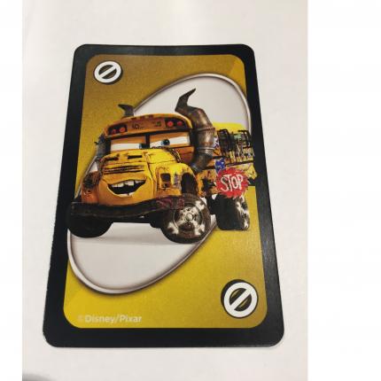 CARTE JAUNE PASSE TON TOUR MISS FRITTER UNO DISNEY PIXAR CARS 3 MATTEL GAMES
