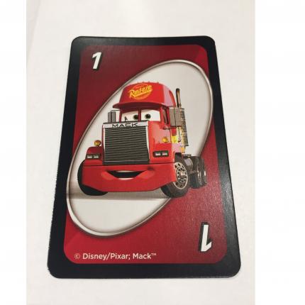 CARTE ROUGE NUMÉRO 1 MACK UNO DISNEY PIXAR CARS 3 MATTEL GAMES