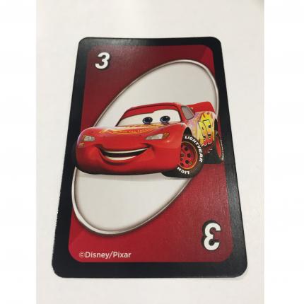 CARTE ROUGE NUMÉRO 3 MCQUEEN UNO DISNEY PIXAR CARS 3 MATTEL GAMES