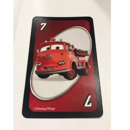 CARTE ROUGE NUMÉRO 7 RED UNO DISNEY PIXAR CARS 3 MATTEL GAMES