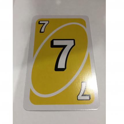 CARTE JAUNE NUMÉRO 7 JEU DE SOCIÉTÉ UNO MATTEL GAMES