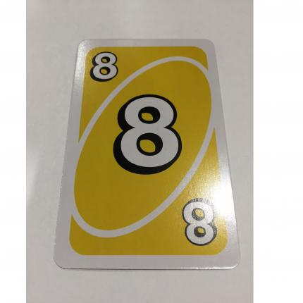 CARTE JAUNE NUMÉRO 8 JEU DE SOCIÉTÉ UNO MATTEL GAMES