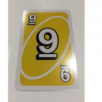 CARTE JAUNE NUMÉRO 9 JEU DE SOCIÉTÉ UNO MATTEL GAMES