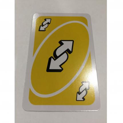 CARTE JAUNE CHANGEMENT DE SENS JEU DE SOCIÉTÉ UNO MATTEL GAMES