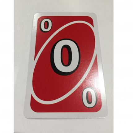 CARTE ROUGE NUMÉRO 0 JEU DE SOCIÉTÉ UNO MATTEL GAMES