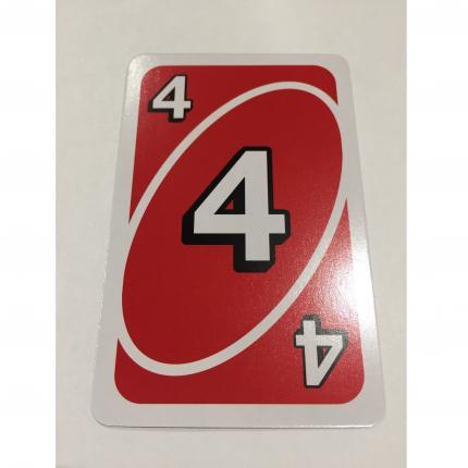 CARTE ROUGE NUMÉRO 4 JEU DE SOCIÉTÉ UNO MATTEL GAMES