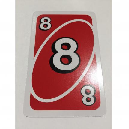 CARTE ROUGE NUMÉRO 8 JEU DE SOCIÉTÉ UNO MATTEL GAMES