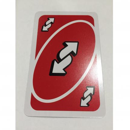 CARTE ROUGE CHANGEMENT DE SENS JEU DE SOCIÉTÉ UNO MATTEL GAMES