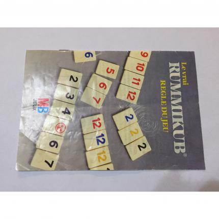 RÈGLE DU JEU RUMMIKUB LE RAMI DES CHIFFRES 1986 MB