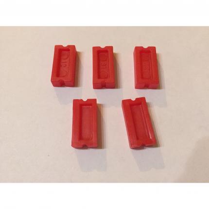 LOT X5 DOMINOS ROUGE DU JEU DOMINOS CASCADES MARQUE FAIPLAST