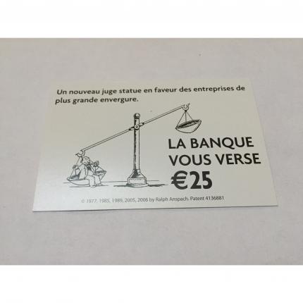 CARTE MONOPOLISTE LA BANQUE VOUS VERSE 25E PIÈCE DÉTACHÉE MONOPOLY ANTI MONOPOLY