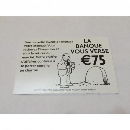 CARTE MONOPOLISTE LA BANQUE VOUS VERSE 75E PIÈCE DÉTACHÉE MONOPOLY ANTI MONOPOLY