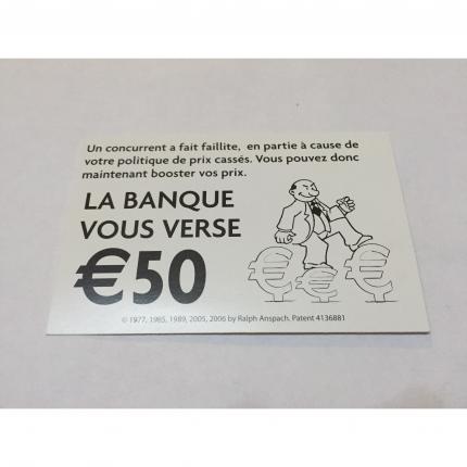 CARTE MONOPOLISTE LA BANQUE VOUS VERSE 50E PIÈCE DÉTACHÉE MONOPOLY ANTI MONOPOLY