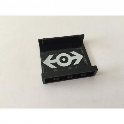 Panneau noir 1x4x3 avec logo train autocollant 4215pb045 pièce détachée Lego