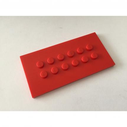 Plaque rouge 4x8 avec goujons au centre 6576 pièce détachée Lego