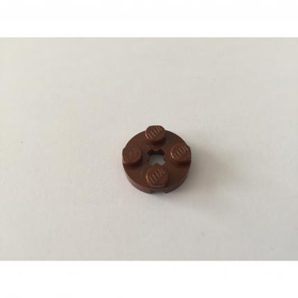 Plaque plate 2x2 ronde brun avec trou pour axe 4211159 pièce détachée Lego