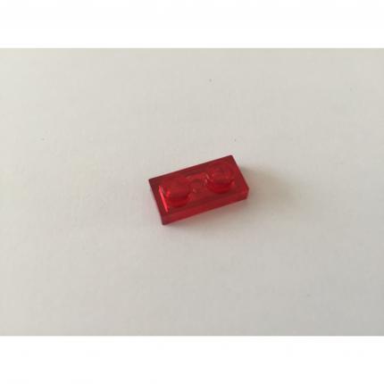 Plate 1x2 rouge transparent 4201019 pièce détachée Lego
