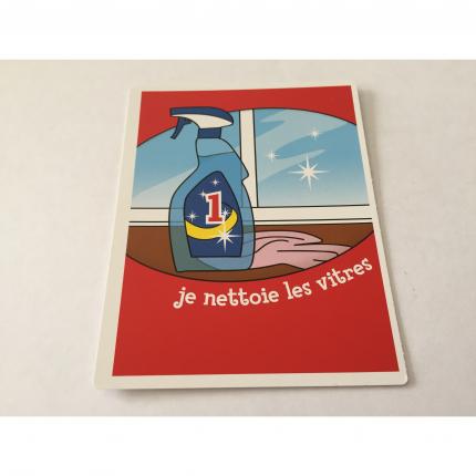 Carte je nettoie les vitres pièce détachée Devine tête mimes la réponse est sur ma tête