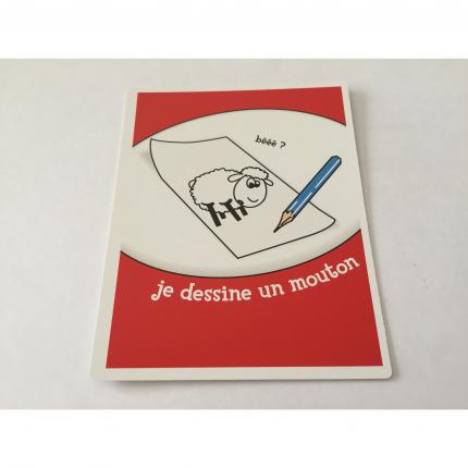 Carte je dessine un mouton pièce détachée Devine tête mimes la réponse est sur ma tête