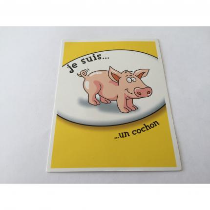 Carte je suis un cochon pièce détachée Devine tête la réponse est sur ma tête