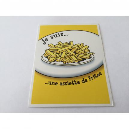 Carte je suis une assiette de frites Devine tête la réponse est sur ma tête