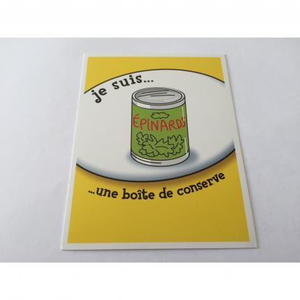 Carte je suis une boite de conserve pièce Devine tête la réponse est sur ma tête