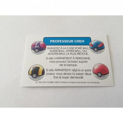 CARTE PROFESSEUR CHEN AVANCEZ JUSQU’À LA CASE POKE BALL MONOPOLY POKEMON EDITION DE KANTO