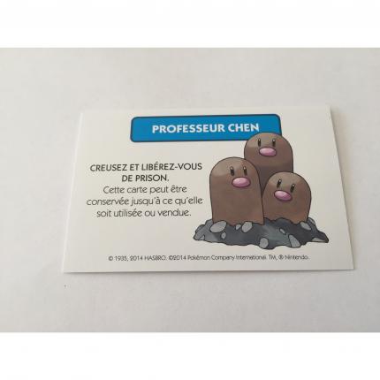 CARTE PROFESSEUR CHEN CREUSEZ ET LIBÉREZ VOUS DE PRISON MONOPOLY POKEMON EDITION DE KANTO