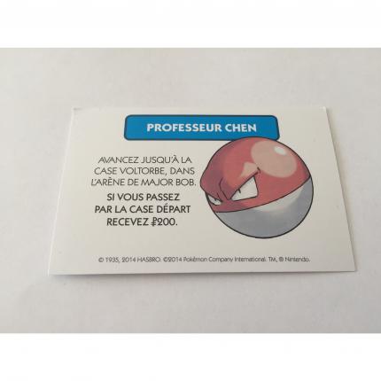 CARTE PROFESSEUR CHEN AVANCEZ JUSQU’À LA CASE VOLTORBE MONOPOLY POKEMON EDITION DE KANTO