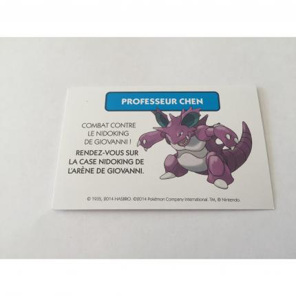 CARTE PROFESSEUR CHEN COMBAT CONTRE LE NIDOKING DE GIOVANNI MONOPOLY POKEMON EDITION DE KANTO