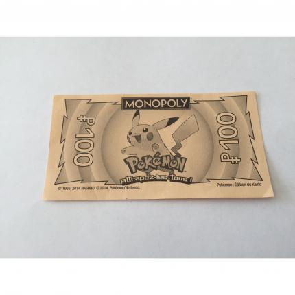 LOT X2 BILLET 100 PIÈCE DÉTACHÉE MONOPOLY POKEMON EDITION DE KANTO