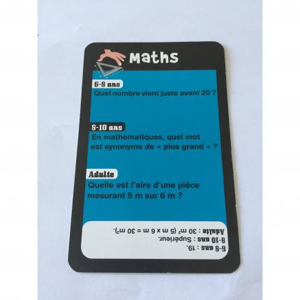 CARTE QUESTION MATHS NUMÉRO 12 LE JEU DES 7 FAMILLES INCOLLABLES RAVENSBURGER
