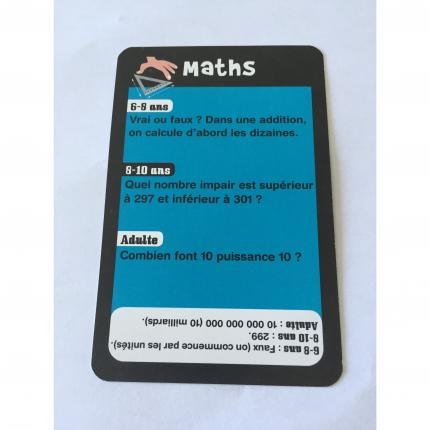 CARTE QUESTION MATHS NUMÉRO 14 LE JEU DES 7 FAMILLES INCOLLABLES RAVENSBURGER