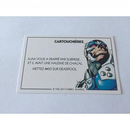 CARTE CARTOUCHIÈRES AJAX VOUS A FRAPPE PIÈCE MONOPOLY DEADPOOL MARVEL