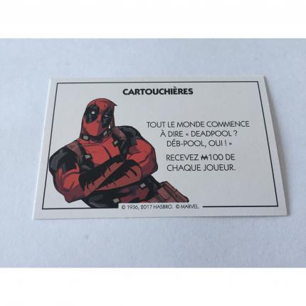 CARTE CARTOUCHIÈRES TOUT LE MONDE COMMENCE PIÈCE MONOPOLY DEADPOOL MARVEL
