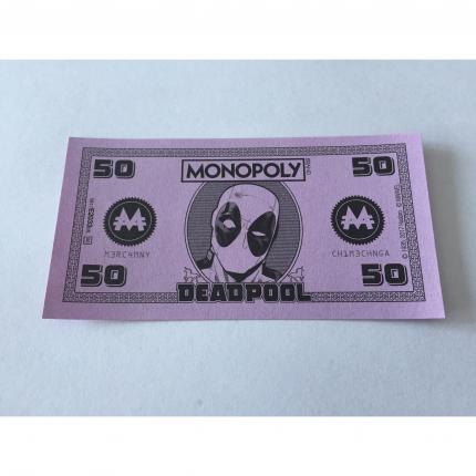 LOT X5 BILLET 50M PIÈCE DÉTACHÉE MONOPOLY DEADPOOL MARVEL HASBRO