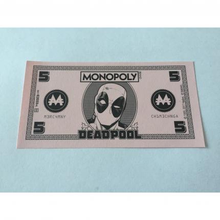 LOT X5 BILLET 5M PIÈCE DÉTACHÉE MONOPOLY DEADPOOL MARVEL HASBRO