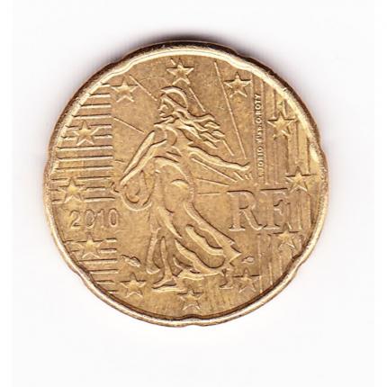 Pièce de monnaie 20 cent centimes euro France 2010