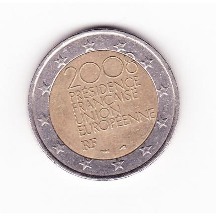 Pièce monnaie 2 euros commémorative 2008 présidence française union Européenne