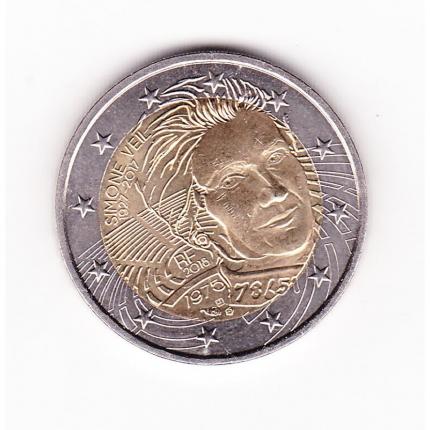 Pièce de monnaie 2 euros commémorative Simone Veil 1927-2017
