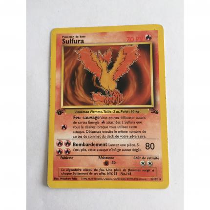 27/62 - Carte pokémon Sulfura 27/62 fossile rare 1 ère édition wizard