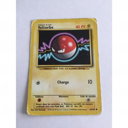 67/102 - Carte pokémon voltorbe 67/102 commune set de base état moyen wizard