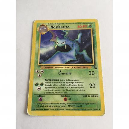 34/62 - Carte pokémon Nosferalto 34/62 fossile peu commune wizards état moyen