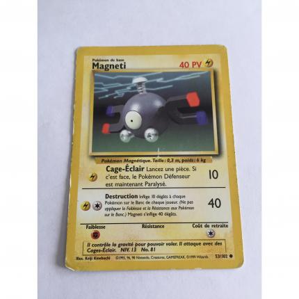 53/102 - Carte pokémon magneti 53/102 commune set de base wizards 1995 carte endommagée