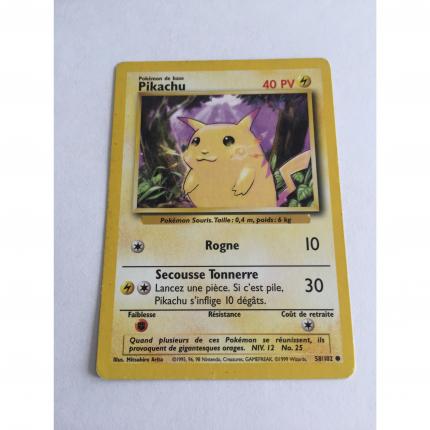 58/102 - Carte pokémon pikachu 58/102 commune set de base wizards 1995 très bon état