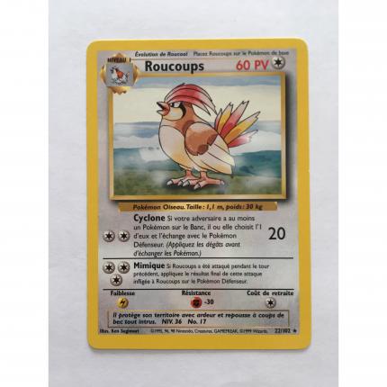 22/102 - Carte pokémon Roucoups 22/102 rare set de base wizards 1995